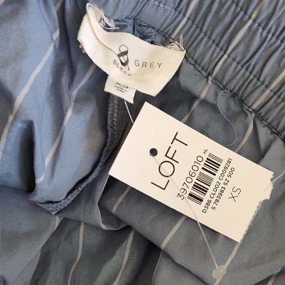 LOFT Lou & Grey Pajama Set in Blue and White Stripes 3 Pcs - Picture 6 of 11